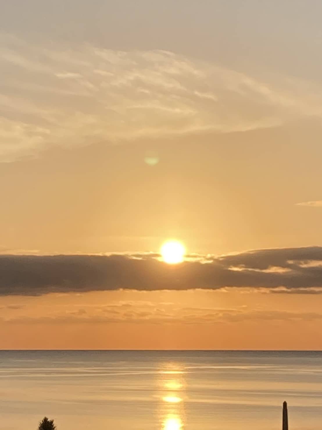 今日の南恩納トロピカル　夕日の海