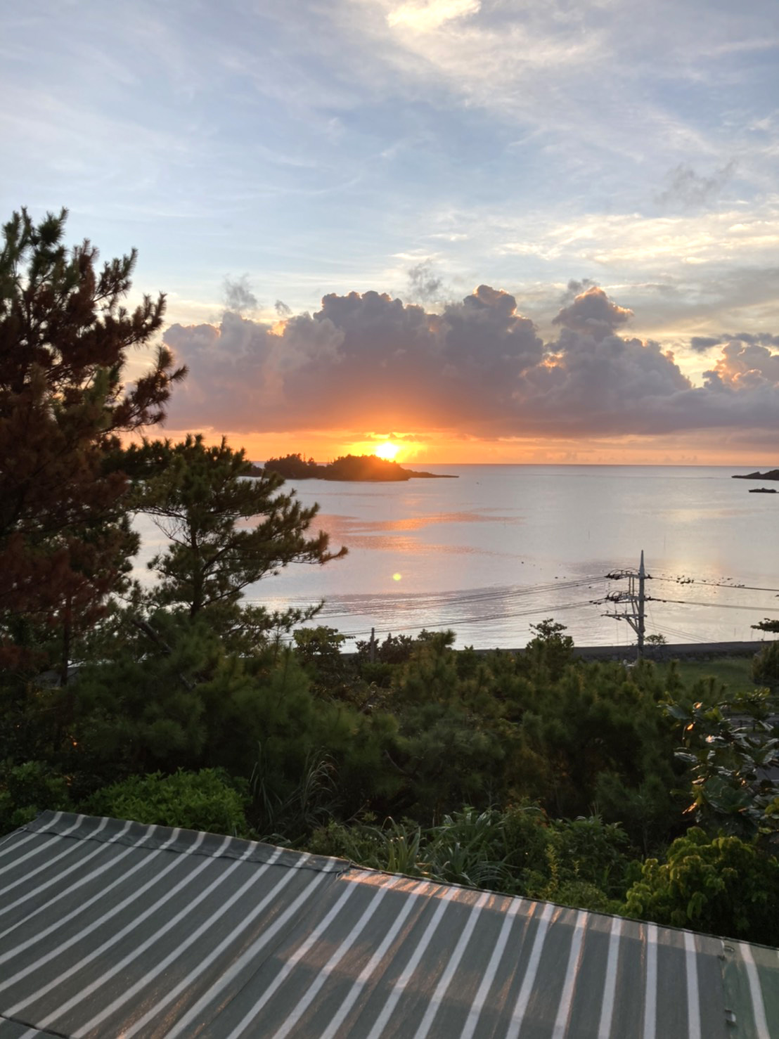 今日の南恩納トロピカル　夕焼けの海
